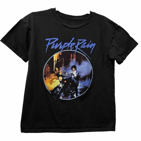 The Prince Estate Tops - Prince “Purple Rain” T-shirt Black Unisex Size Medium Motorcycle Album Cover